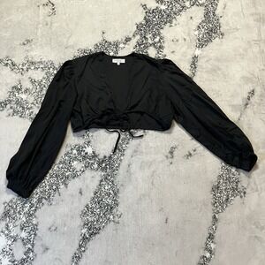 Diarrablu Blouse Womens Sz XL Black Aida wrap made of sustainable lyocell fabric